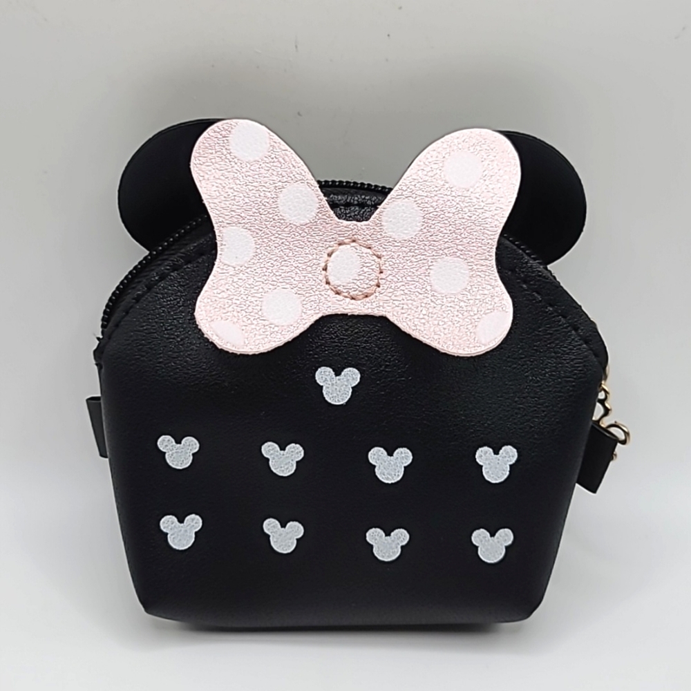 Adorable Black Minnie Mouse Coin Pouch or Mini Purse - Picture 2 of 4
